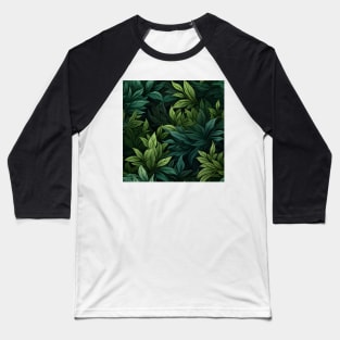 Green Leaves Pattern 13 Baseball T-Shirt